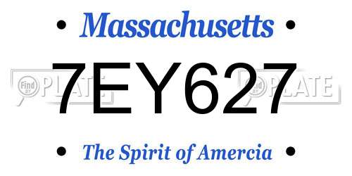 7EY627 Massachusetts License Plate