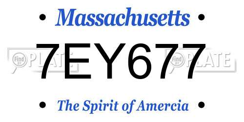 7EY677 Massachusetts License Plate