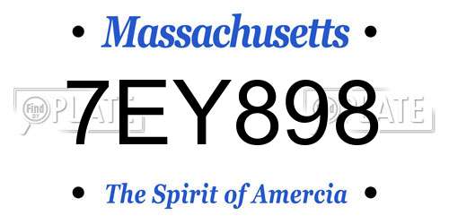 7EY898 Massachusetts License Plate