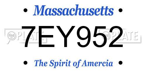 7EY952 Massachusetts License Plate