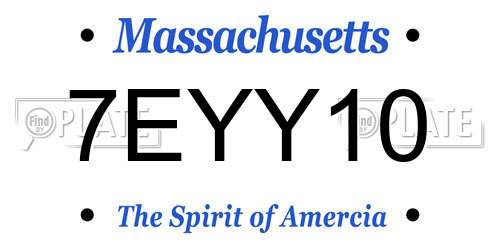 7EYY10 Massachusetts License Plate