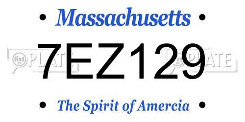 7EZ129 Massachusetts License Plate