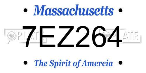 7EZ264 Massachusetts License Plate