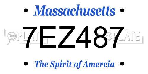 7EZ487 Massachusetts License Plate