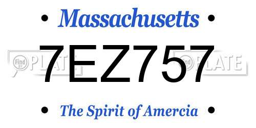 7EZ757 Massachusetts License Plate