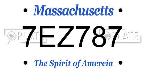 7EZ787 Massachusetts License Plate