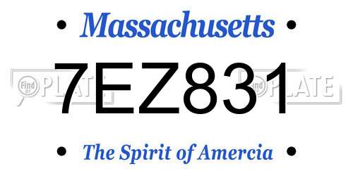 7EZ831 Massachusetts License Plate