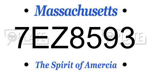 7EZ8593 Massachusetts License Plate