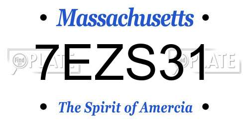7EZS31 Massachusetts License Plate