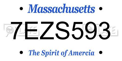 7EZS593 Massachusetts License Plate