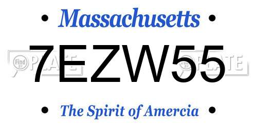 7EZW55 Massachusetts License Plate