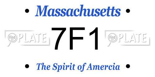 7F1 Massachusetts License Plate
