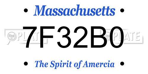 7F32B0 Massachusetts License Plate