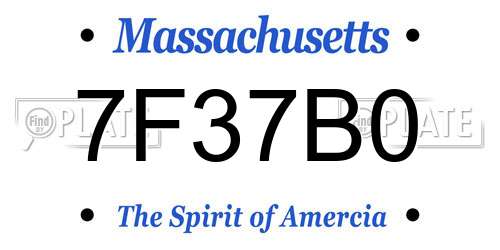 7F37B0 Massachusetts License Plate