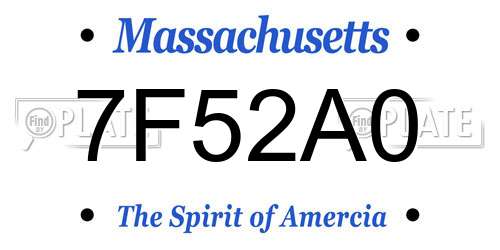 7F52A0 Massachusetts License Plate