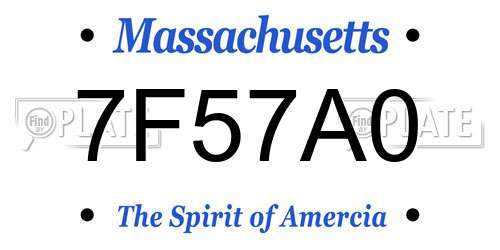 7F57A0 Massachusetts License Plate