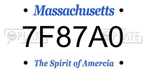 7F87A0 Massachusetts License Plate