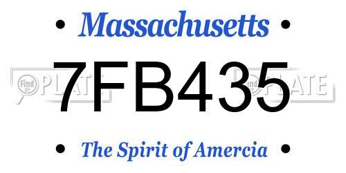 7FB435 Massachusetts License Plate