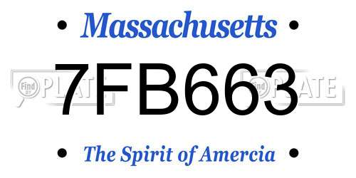 7FB663 Massachusetts License Plate