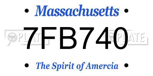 7FB740 Massachusetts License Plate