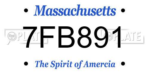 7FB891 Massachusetts License Plate