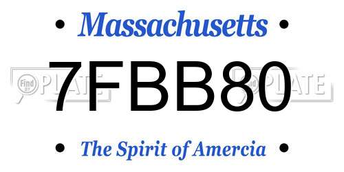 7FBB80 Massachusetts License Plate