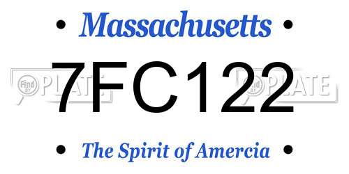 7FC122 Massachusetts License Plate