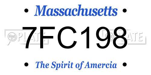 7FC198 Massachusetts License Plate