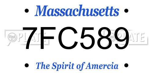7FC589 Massachusetts License Plate