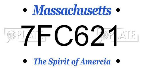 7FC621 Massachusetts License Plate