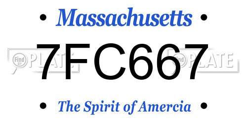 7FC667 Massachusetts License Plate
