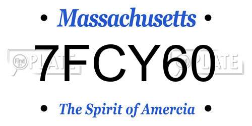 7FCY60 Massachusetts License Plate