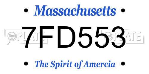 7FD553 Massachusetts License Plate