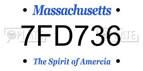 7FD736 Massachusetts License Plate