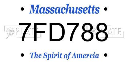 7FD788 Massachusetts License Plate