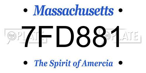 7FD881 Massachusetts License Plate