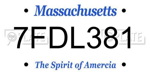 7FDL381 Massachusetts License Plate