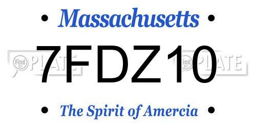 7FDZ10 Massachusetts License Plate