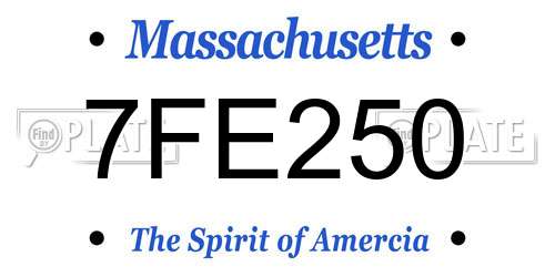 7FE250 Massachusetts License Plate