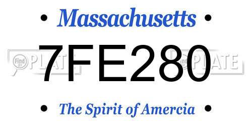 7FE280 Massachusetts License Plate