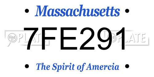 7FE291 Massachusetts License Plate
