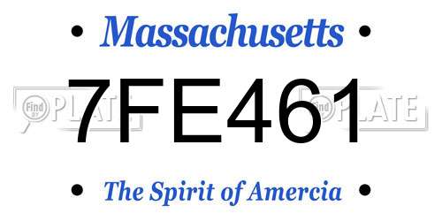 7FE461 Massachusetts License Plate