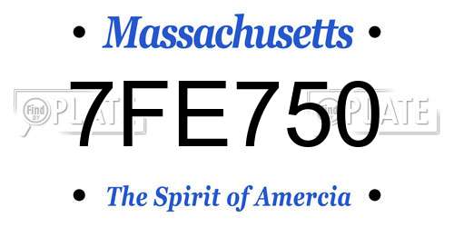 7FE750 Massachusetts License Plate