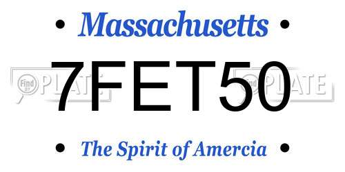 7FET50 Massachusetts License Plate