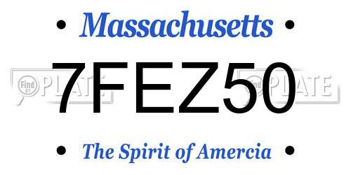 7FEZ50 Massachusetts License Plate