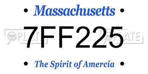 7FF225 Massachusetts License Plate
