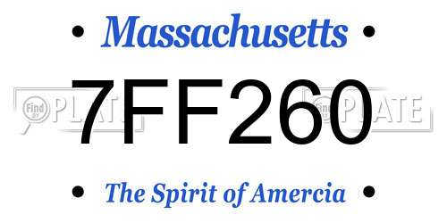 7FF260 Massachusetts License Plate