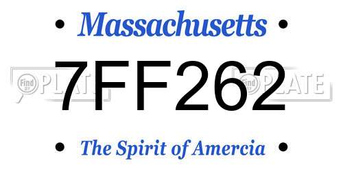 7FF262 Massachusetts License Plate