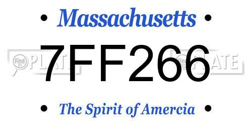 7FF266 Massachusetts License Plate