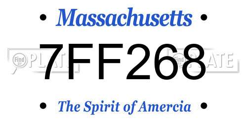 7FF268 Massachusetts License Plate
